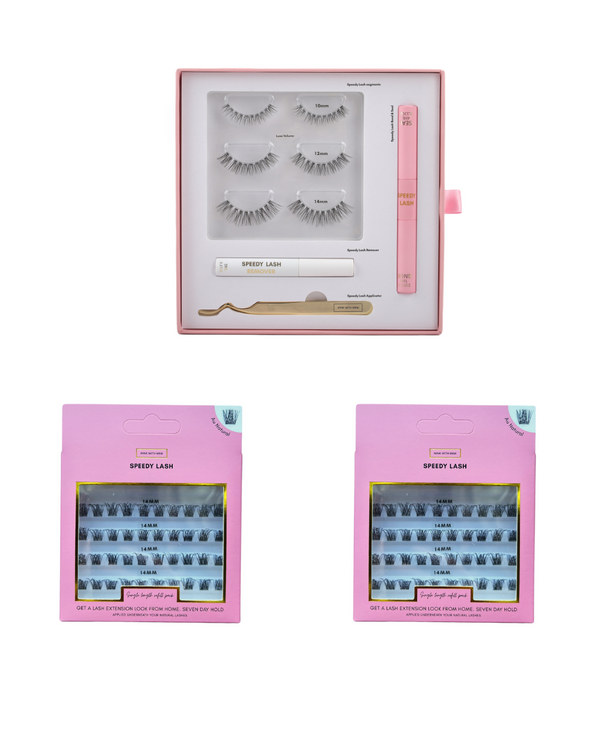 Lash Lover Bundle - Speedy Lash Starter Kit, Au Natural refill & Luxe Volume refill