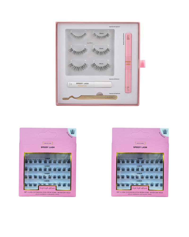 Lash Lover Bundle - Speedy Lash Starter Kit, Au Natural refill & Luxe Volume refill